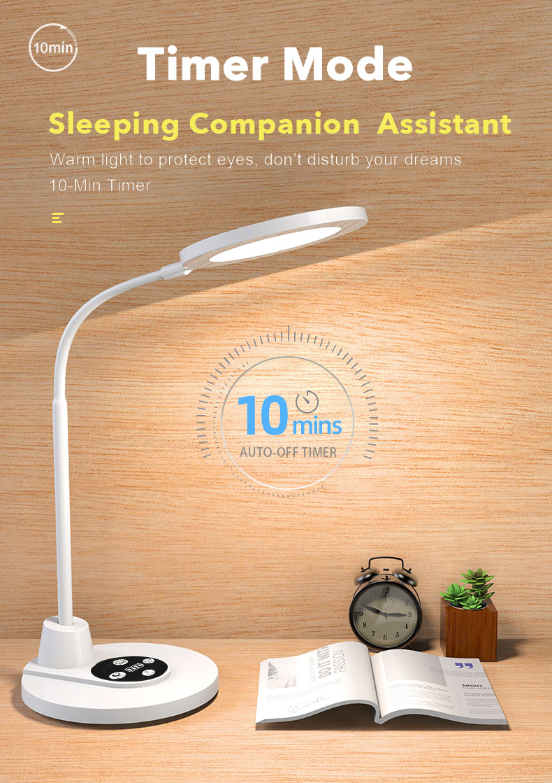 Flexible Goose-neck Eye Protection desk LED Light with Touch-Sensitive Control Table LED Lamp for Bedroom living room or school