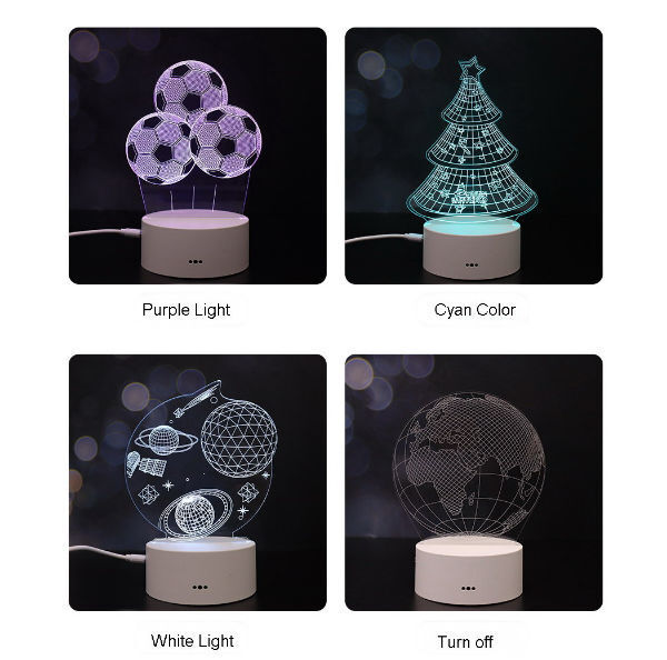 3D Visual Illusion Led Table Night Light, 7 Colors Change Desk Lamp Christmas Tree with Touch Button supplier